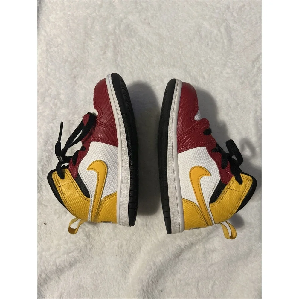 Nike Air Jordan 1 Mid SE Motorsport toddler Sneakers 8C Red/gold/white/black